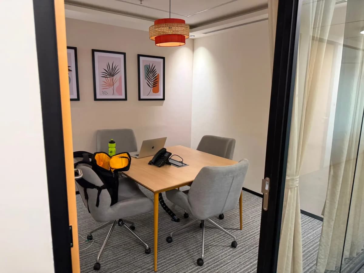Glass-walled meeting room at the Xenotix Labs office