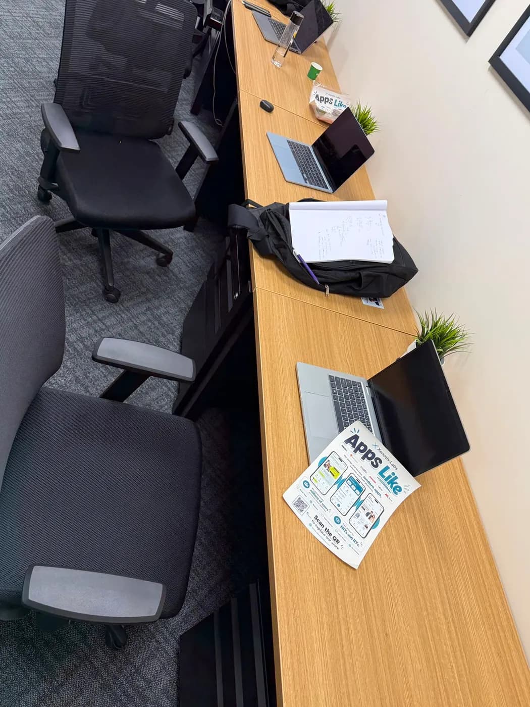 Developer workstations along the Xenotix Labs office floor