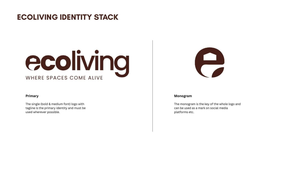 Ecoliving logo and monogram