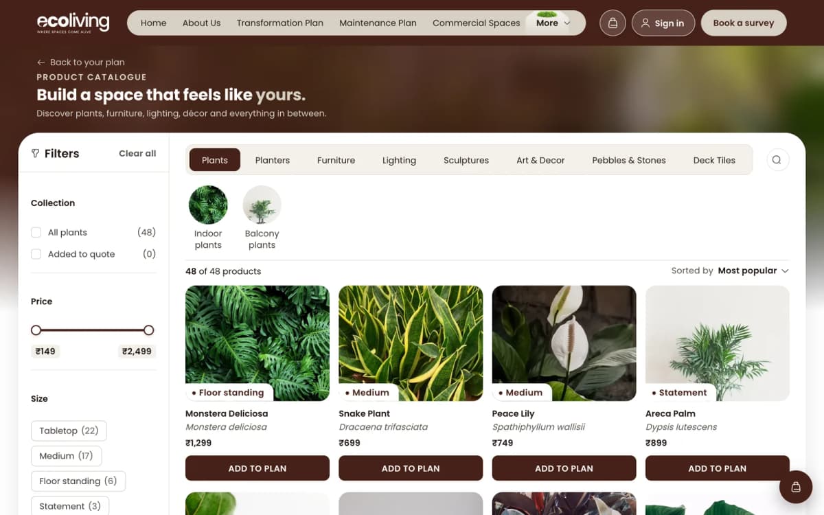 Ecoliving product catalogue