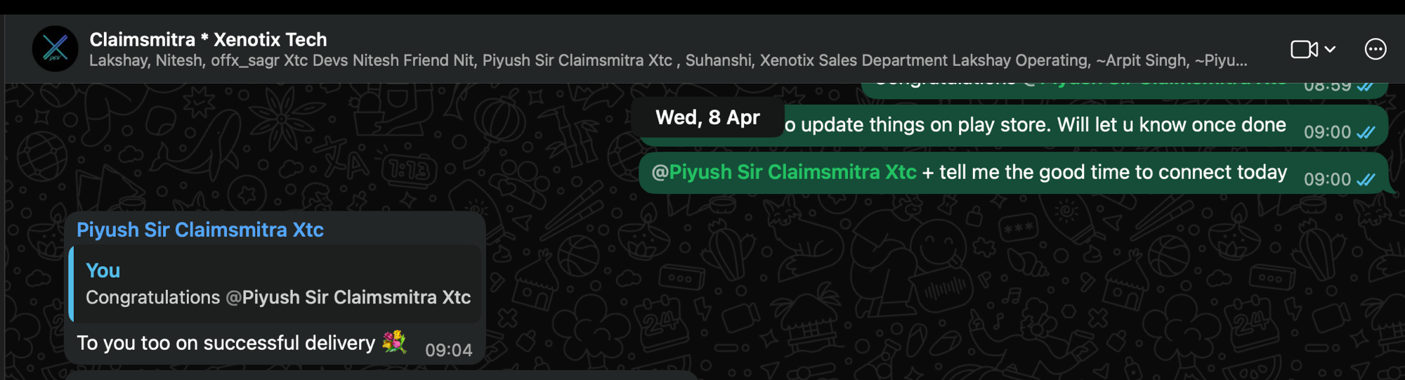 WhatsApp review from ClaimsMitra — Piyush Sir — InsurTech App