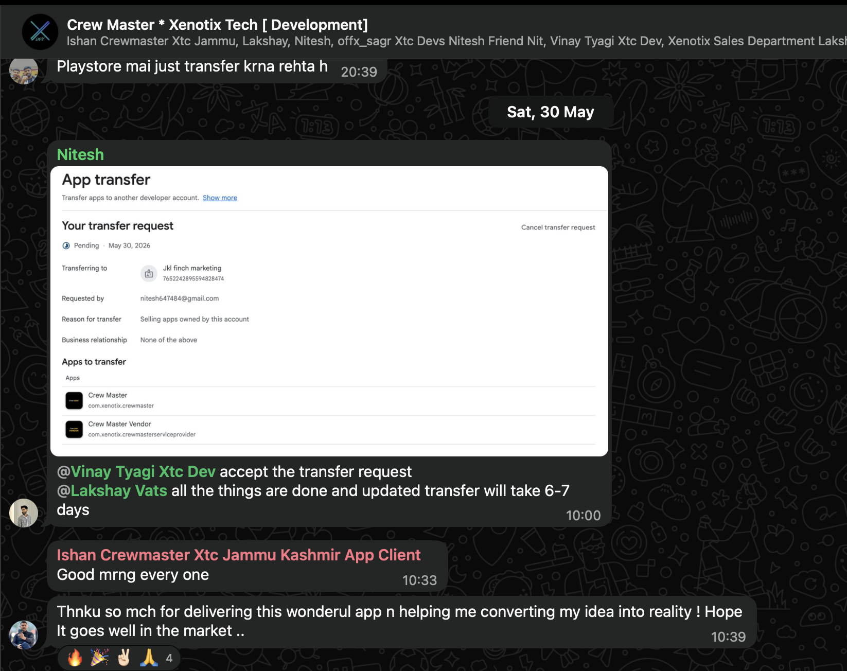 WhatsApp review from Crew Master — Ishan (Jammu & Kashmir) — Mobile App Development