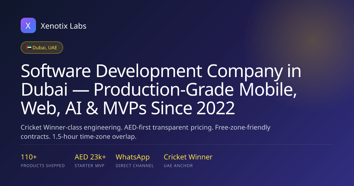 Software Development Company in Dubai — Mobile, Web, AI & MVPs (2026 ...